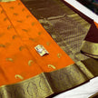 Maheshwari Fancy Silk Sarees Copper Zari Brocade