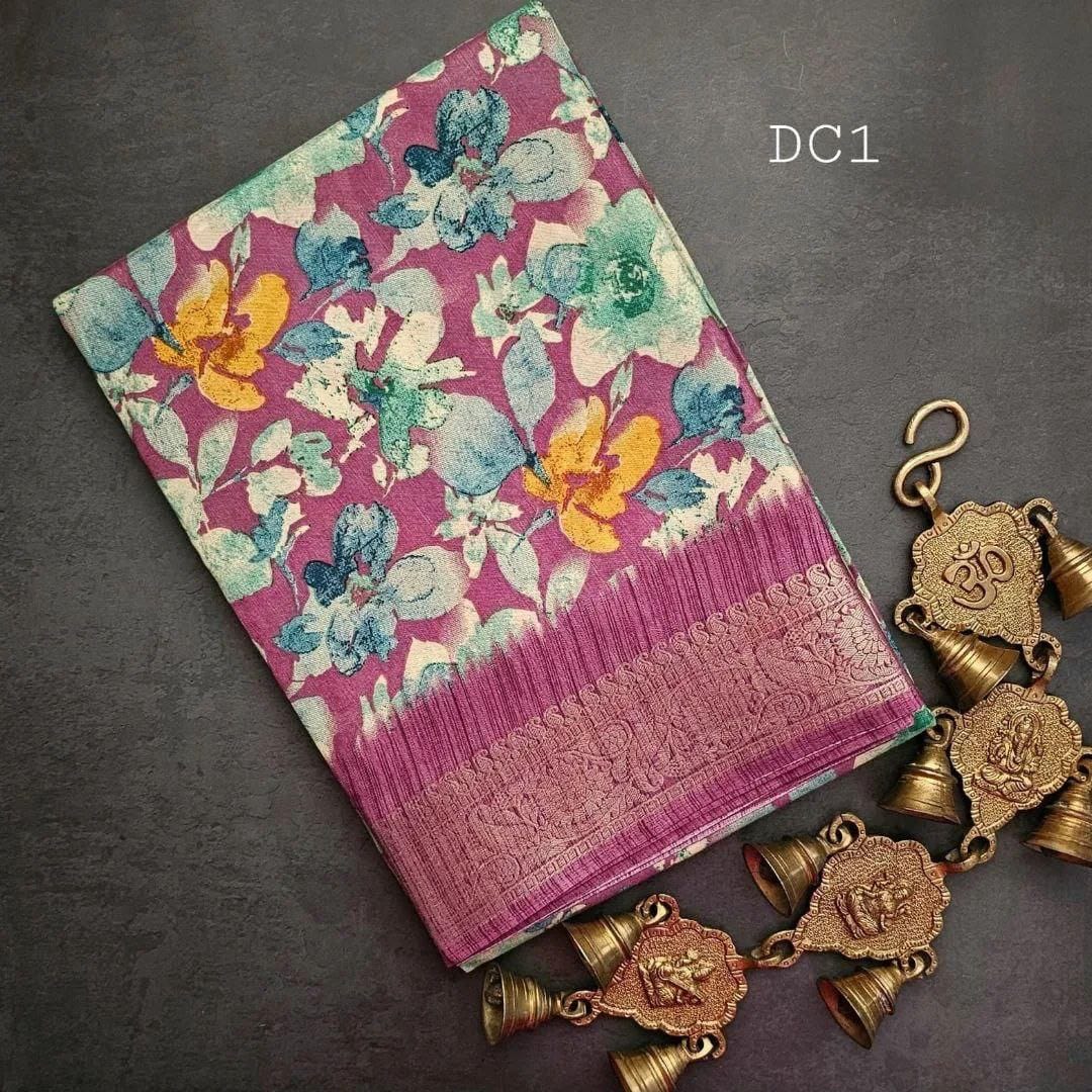 Premium Exclusive Pure zari border tusser silk
