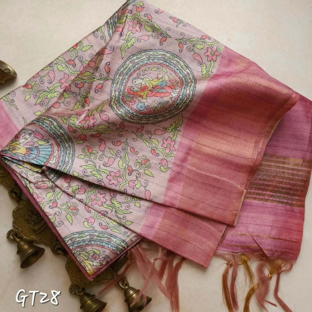 Premium Exclusive Pure zari border tusser silk