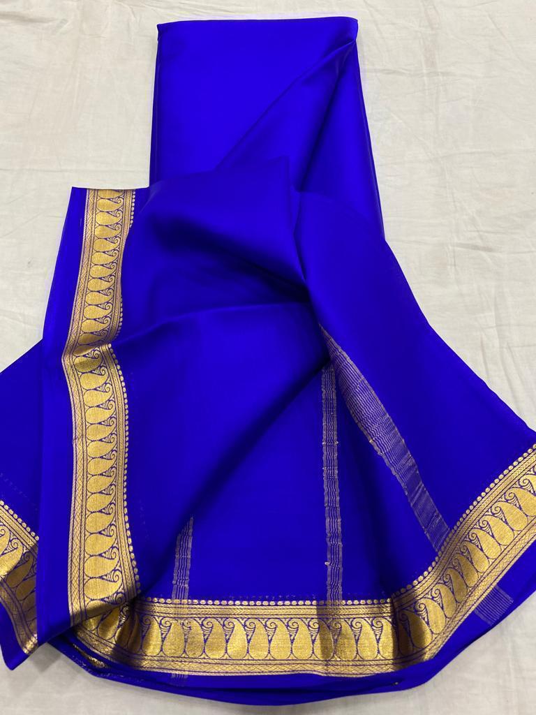 BLUE SEMI SOFT SILK SAREE