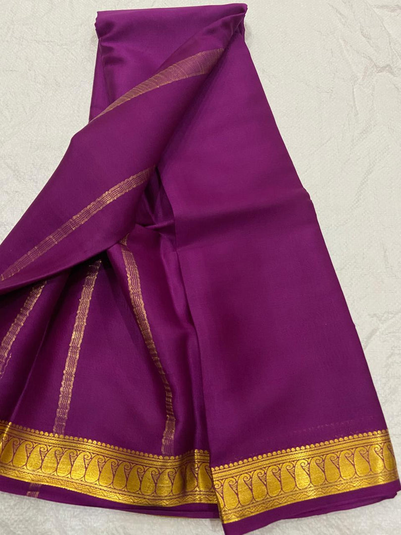 PURPLE MANGO ZARI SEMI SOFT SILK SAREE