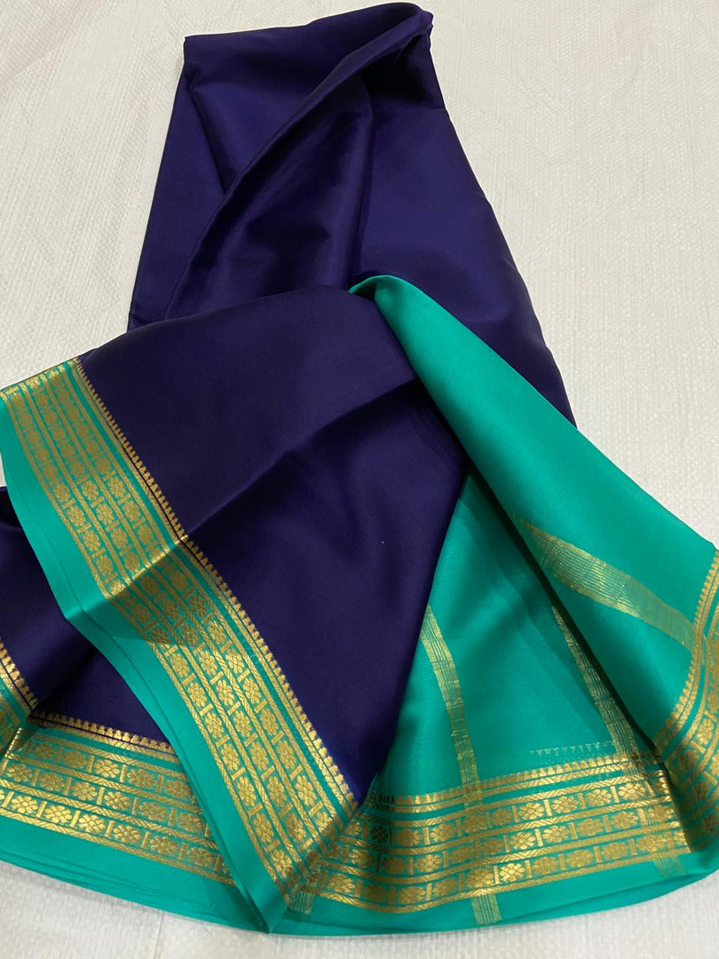 PURPLE ND BLUE  SEMI SOFT SILK SAREE