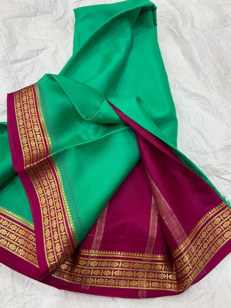 SKY BLUE ND PINK SEMI SOFT SILK SAREE