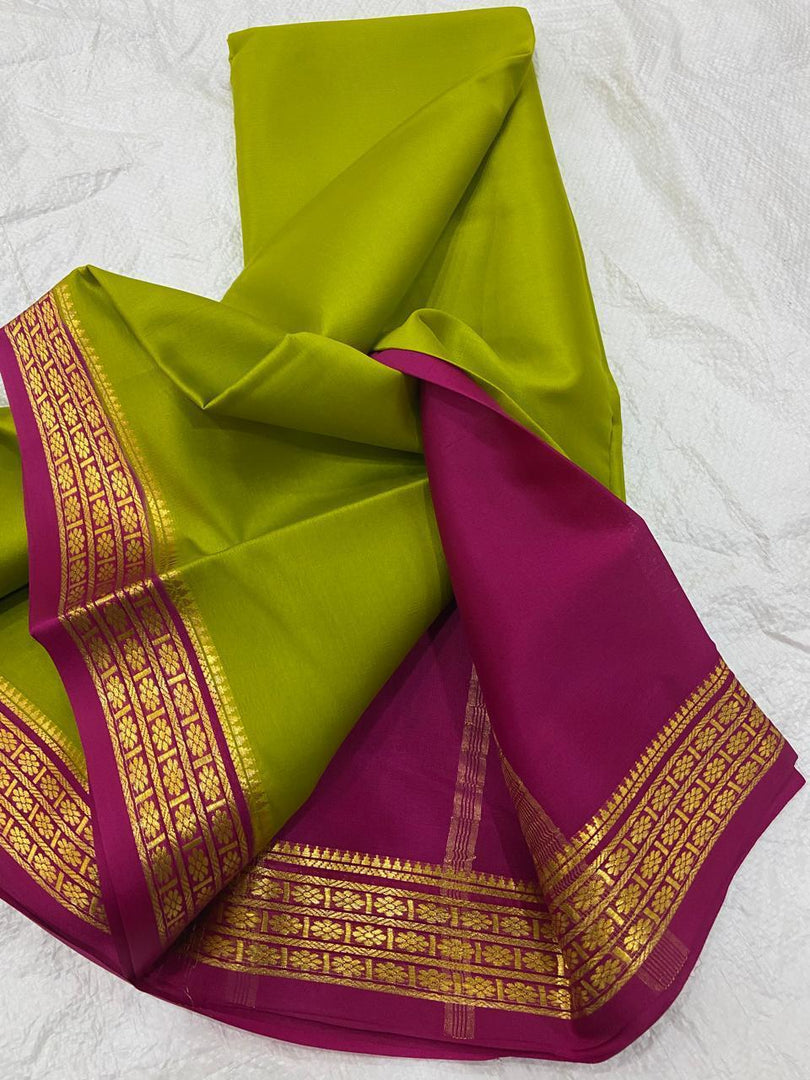 LEMON ND PURPLE  SEMI SOFT SILK SAREE
