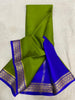 GREEN  ND BLUE SEMI SOFT SILK SAREE