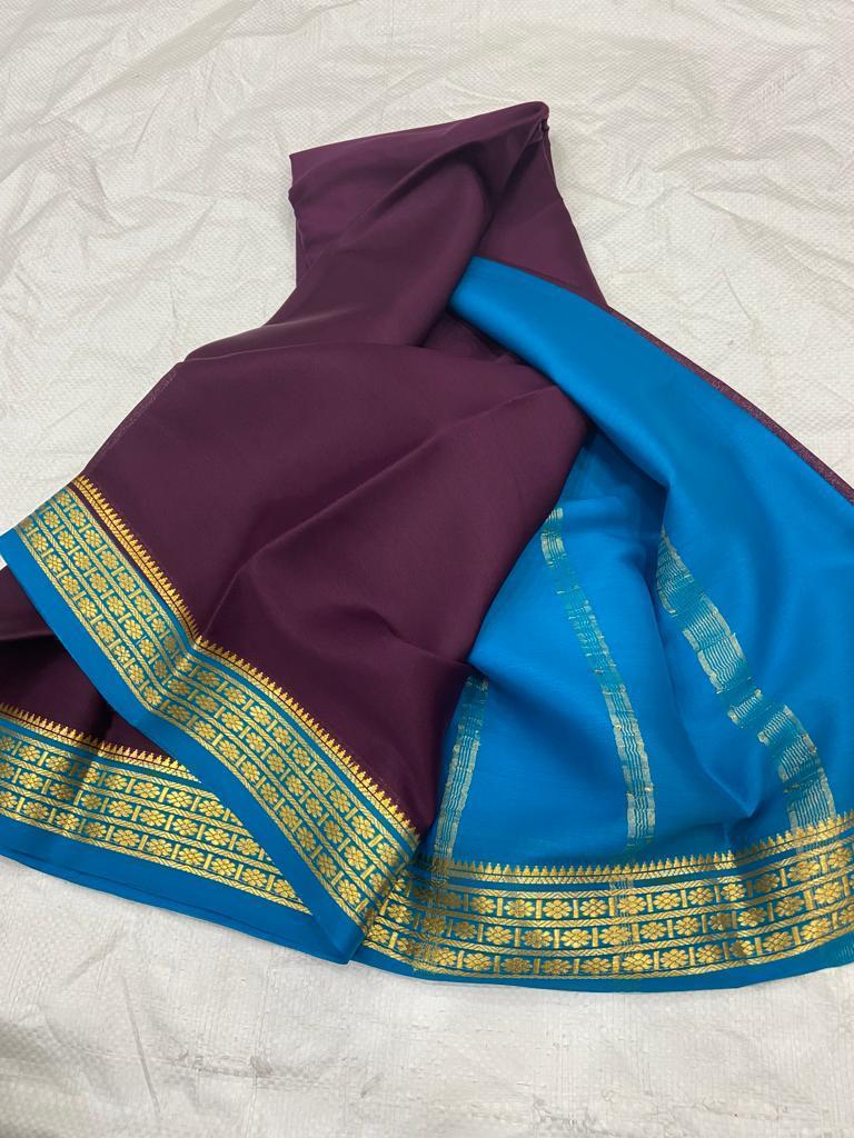 RED ND GREEN SEMI SOFT SILK SAREE