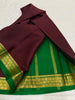 MAROON  ND GREEN SEMI SOFT SILK SAREE