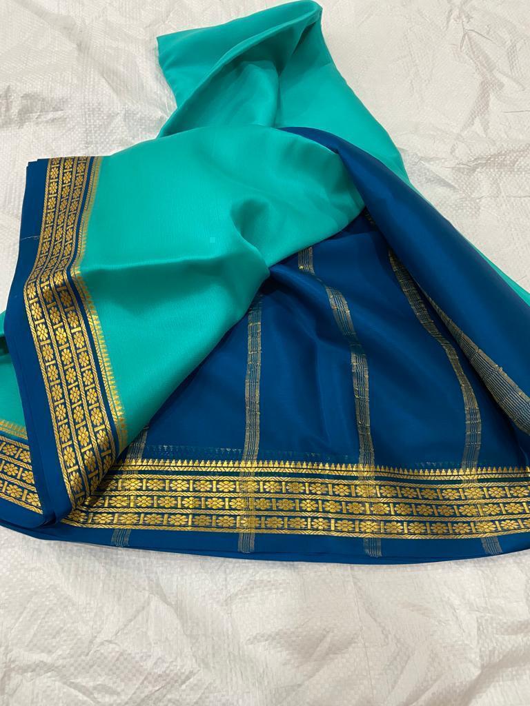 MAROON  ND GREEN SEMI SOFT SILK SAREE