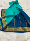MAROON  ND GREEN SEMI SOFT SILK SAREE