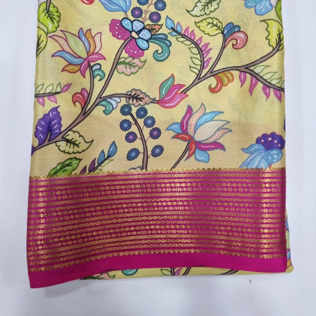 GORGEOUS Printed Mysore silk sarees in beautiful, kalamkari prints!