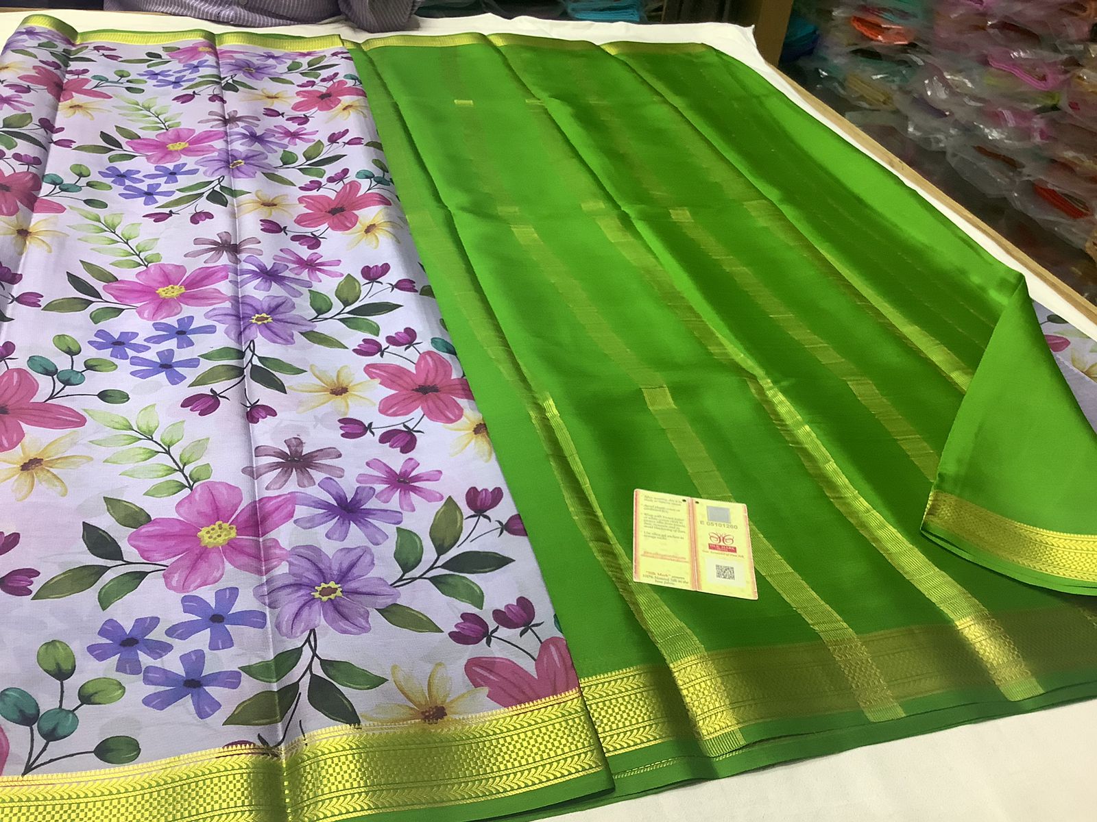GORGEOUS Printed Mysore silk sarees in beautiful, kalamkari prints!