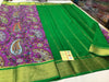 Luxurious Digital Print Saree In Pure Crepe With Mysore Silk Weave And Zari Border