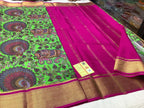 Opulent Pure Crepe Saree With Zari Border And Traditional Mysore Silk Finish