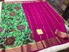 Graceful Mysore Style Crepe Silk Saree With Digital Design And Zari Finish
