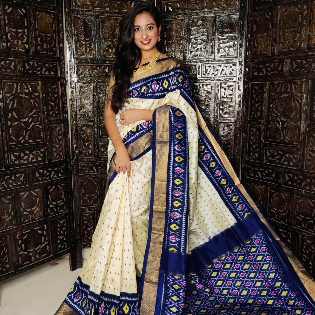 ikkat Printed Handloom Soft Silk Saree
