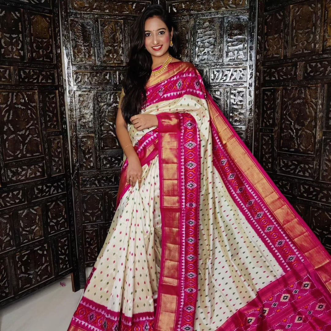 ikkat Printed Handloom Soft Silk Saree