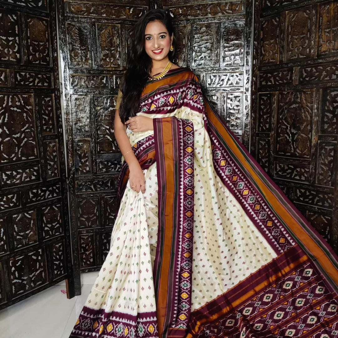 ikkat Printed Handloom Soft Silk Saree