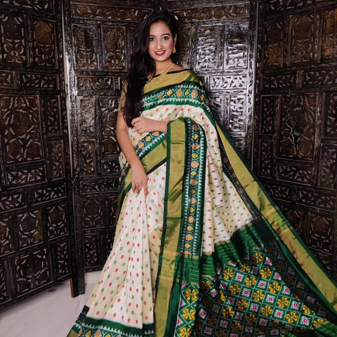 ikkat Printed Handloom Soft Silk Saree