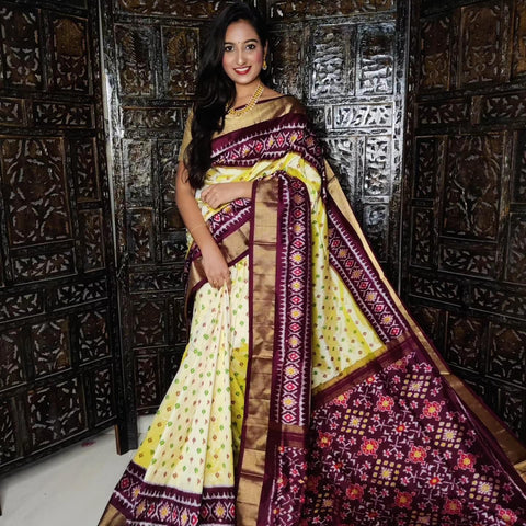 ikkat Printed Handloom Soft Silk Saree