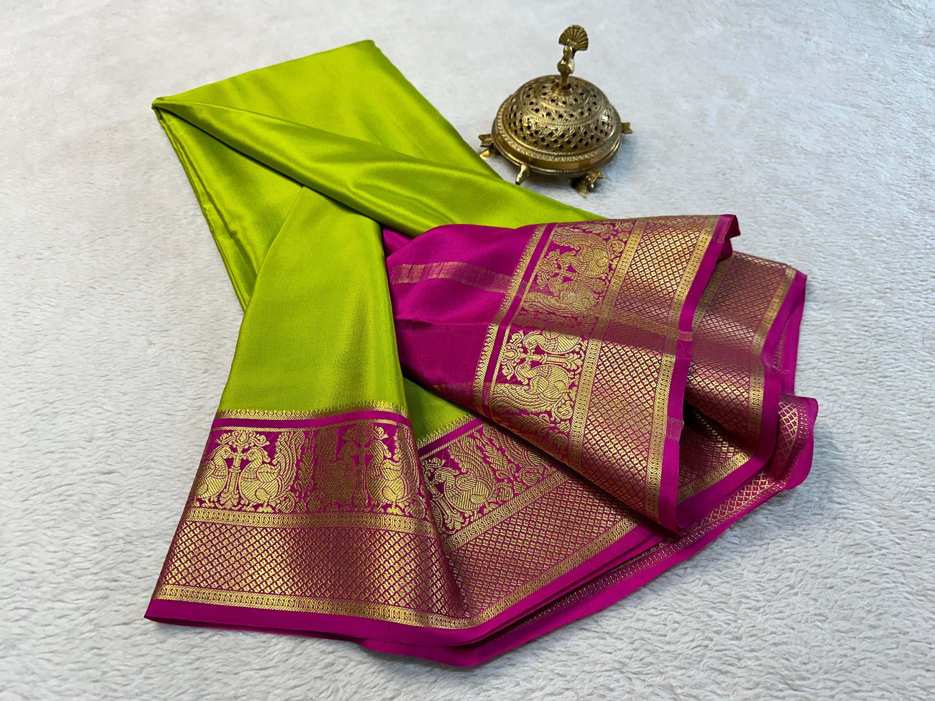 Beautiful Pure crepe Mysore silk sarees