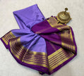 Heritage Purple Mysore Silk Saree Traditional Soft Drape