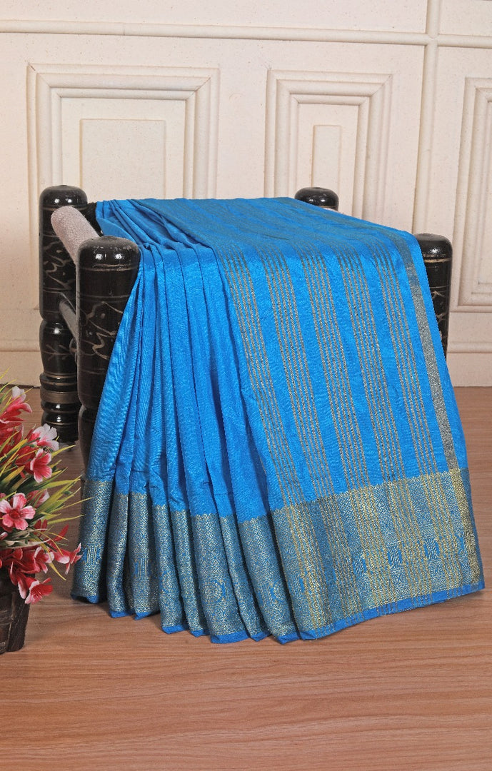 Woven with dreams, adorned with golden Zari Crepe Mysore Silk Saree