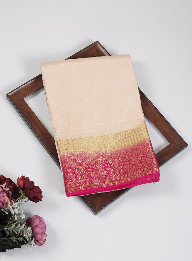 Golden threads Zari work with timeless traditions with Creap Mysore Silk Saree