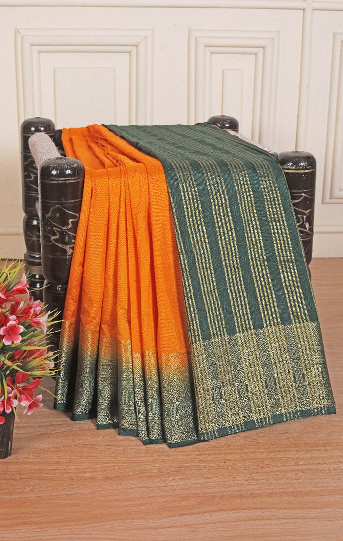 A saree as regal as your presence With this Mustered Creap Mysore Silk Saree