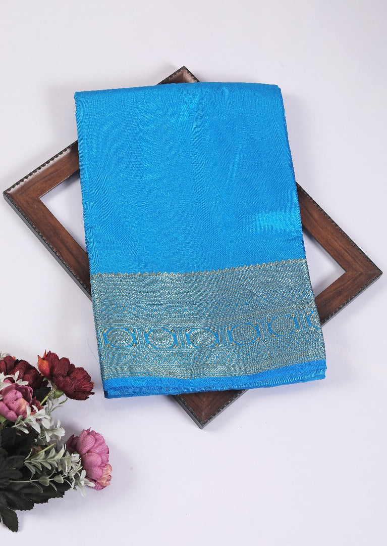 Woven with dreams, adorned with golden Zari Crepe Mysore Silk Saree