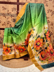 tussar handprint sarees with kanchi pallu