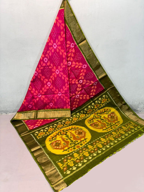 The saree that feels like poetry with this Rani pink ikkat silk saree