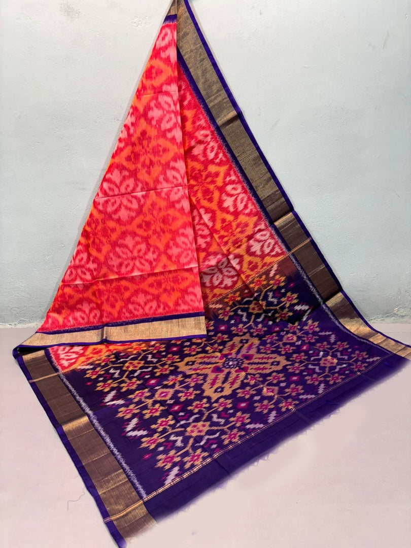 A Touch of Class with Ikkat Soft Silk Saree