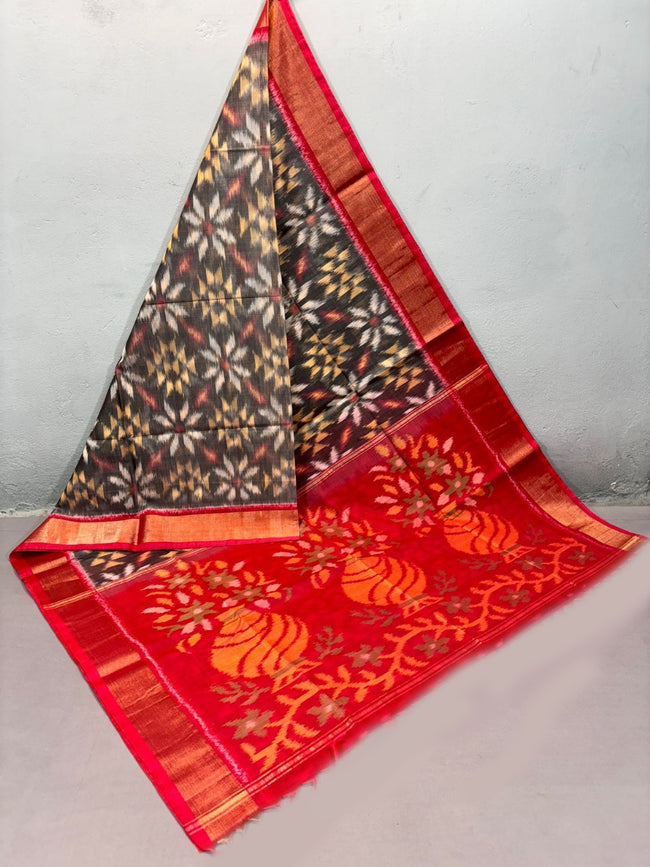 GraceLook with Woven Simply with ikkat Silk Saree