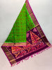 Luxury Dark Green Ikkat Handloom Saree Pure Silk With Indian Tradition