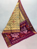 Elegant Yellow Handloom Silk Saree With Traditional Ikkat Prints