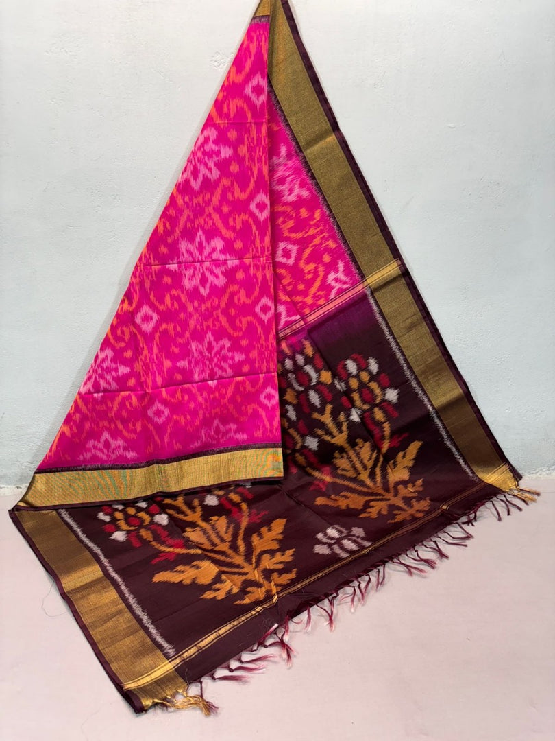 Woven with Wow with this handloom ikkat Silk Saree