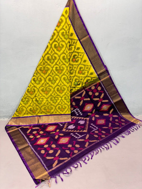 Ikkat handloom Silk Saree with Make it Art