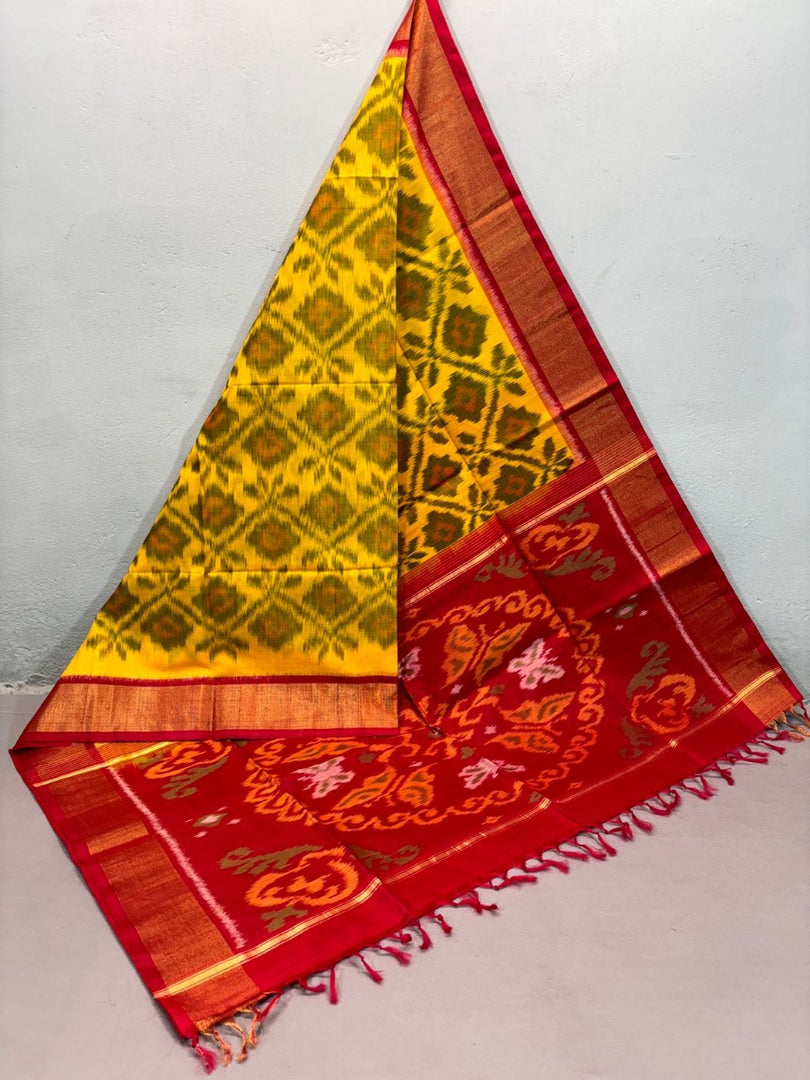 Tradition go with Ikkat Silk Saree an Edge