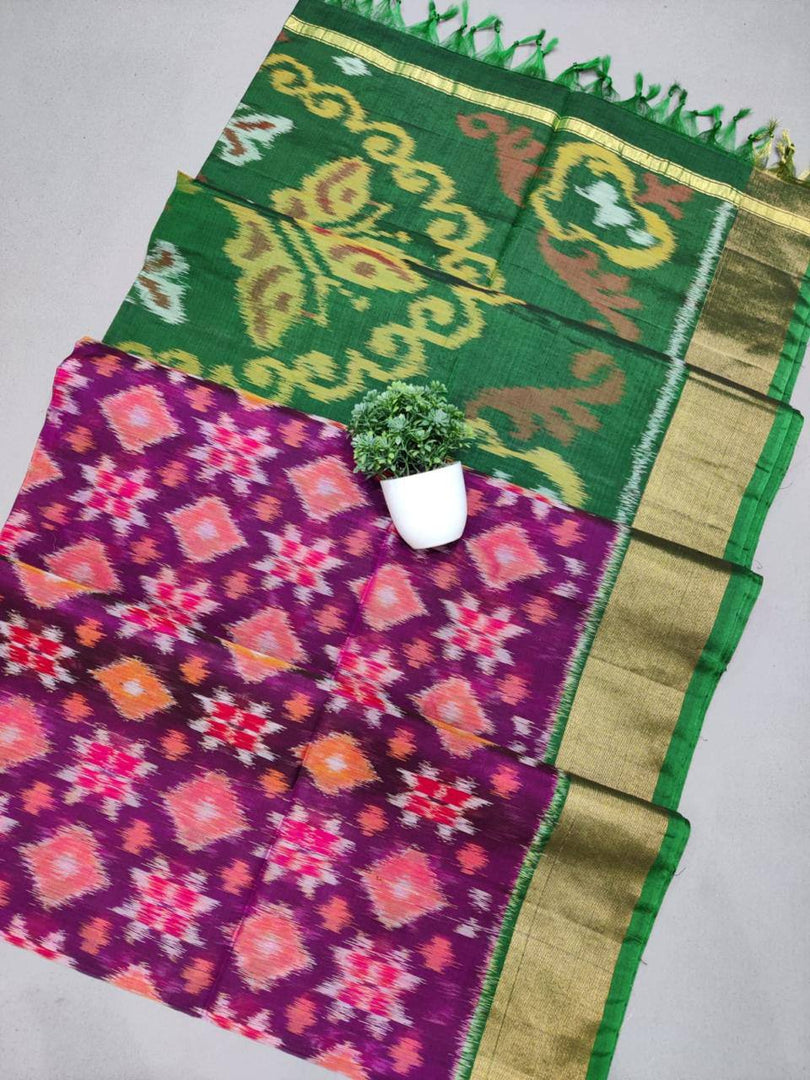 Make Your Statement in Ikkat Handloom silk Saree