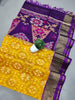 Dark Yellow Ikkat Silk Saree Traditional Weave With Modern Charm