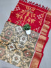 Grey Handloom Silk Saree With Beautiful Ikkat Border Print
