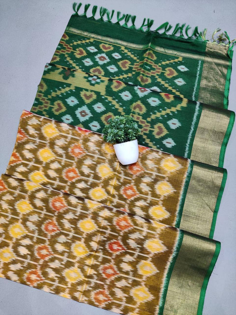 The Art You Can Wear this with ikkat silk Saree