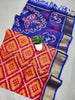 Bold Patterns Bright Colour & Timeless Beauty of this ikkat Silk Saree
