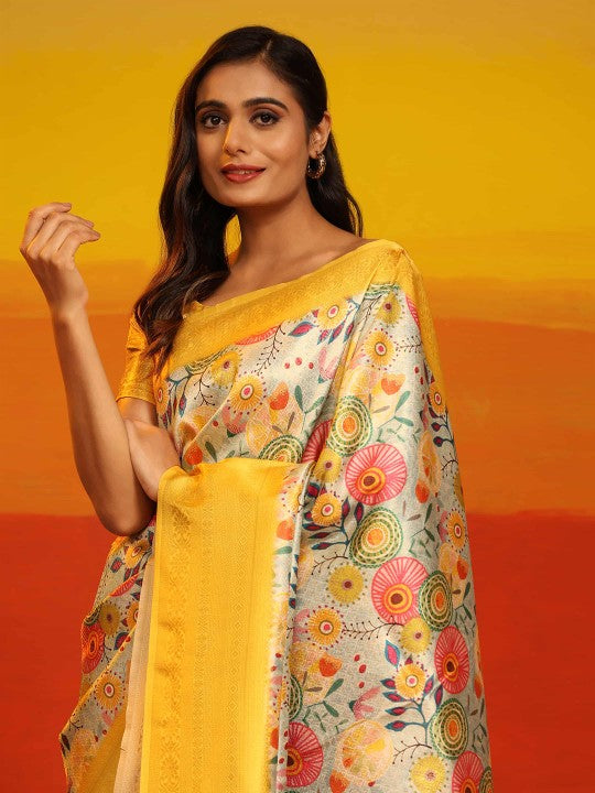 Past Meets Present with this Softy Silk Saree