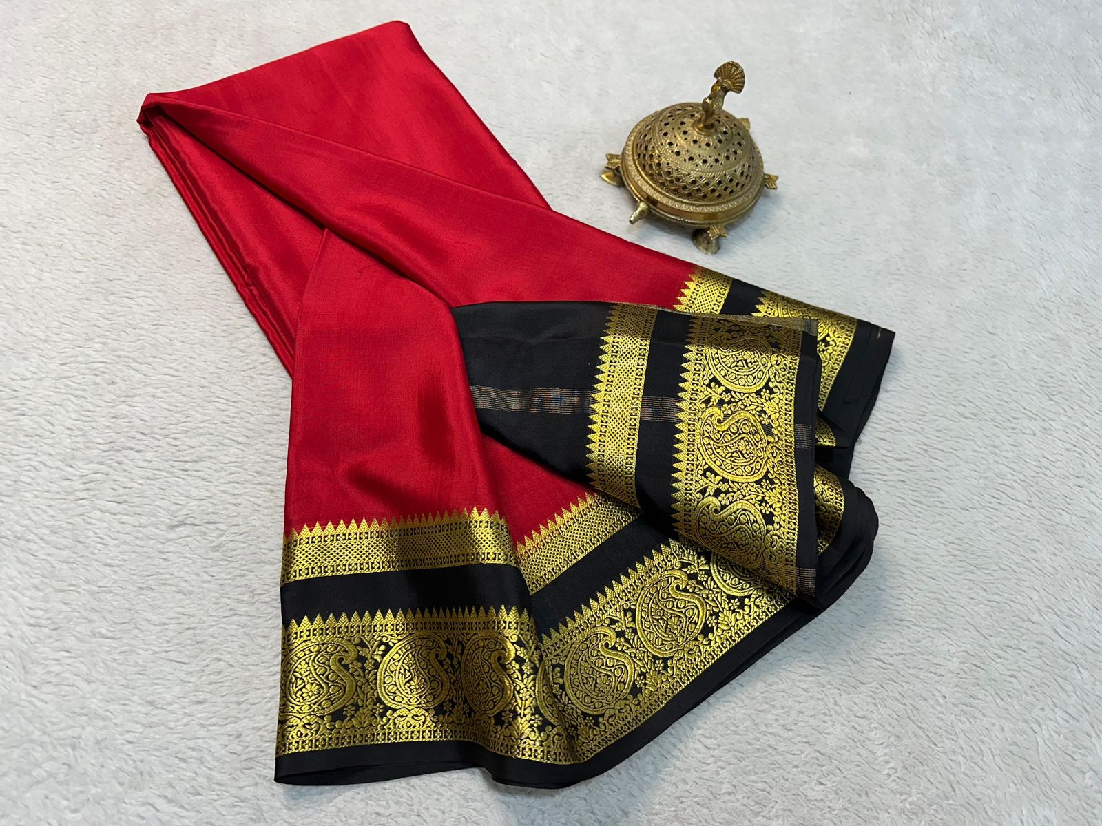 Traditional Multicolor Mysore Silk Saree Soft Texture, Rich Zari Border And Designer Blouse