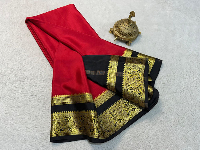 Golden Grace: Luxurious Mysore Silk Saree