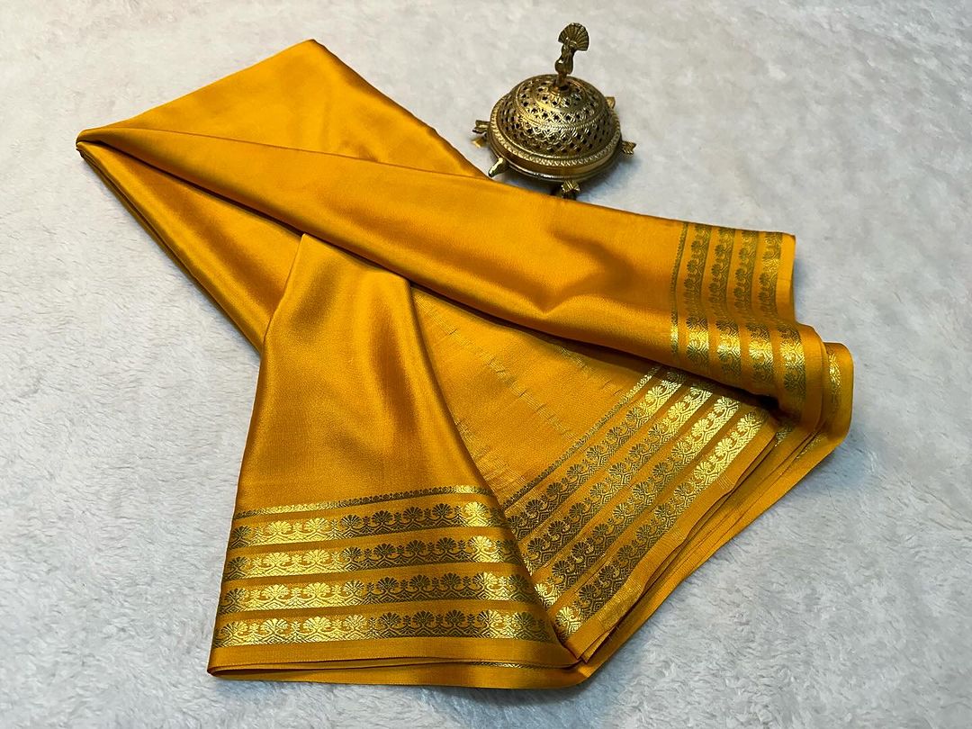 Wine Semi Mysore Silk Saree