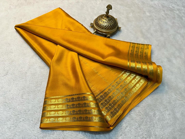 Wine Semi Mysore Silk Saree