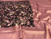 Royal Pink Soft Silk Digital Print Saree With Kubera Pattu Touch
