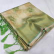 Alluring Green Soft Kubera Pattu Silk Saree With Floral Digital Prints